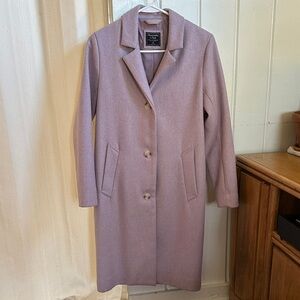 Abercrombie & Fitch Wool Blend Dad Coat Lavender XS